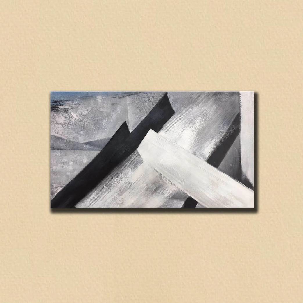 Black Oversized Canvas Painting Abstract Canvas Artwork XN2VS wall art